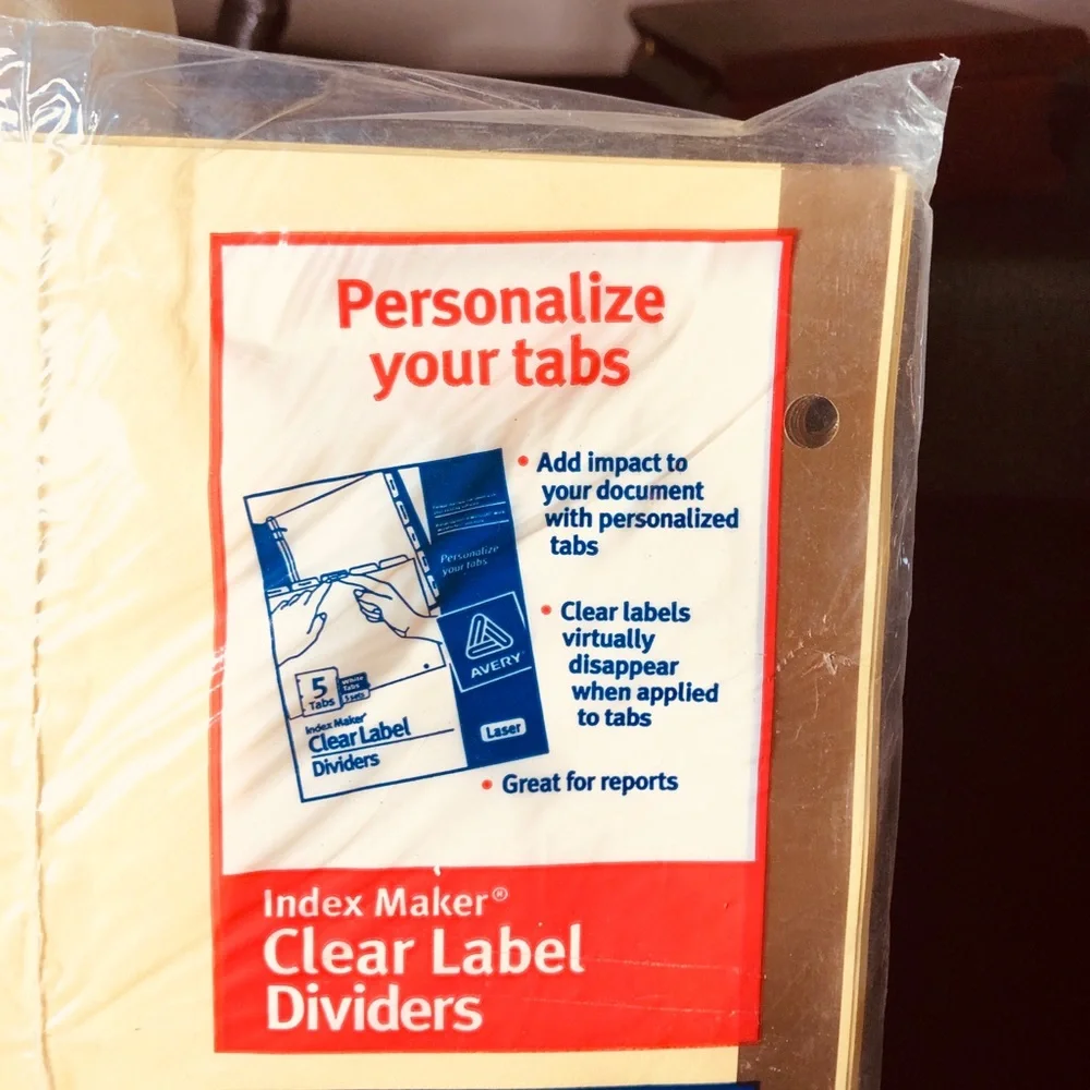 Avery Cream and Black Office Binders